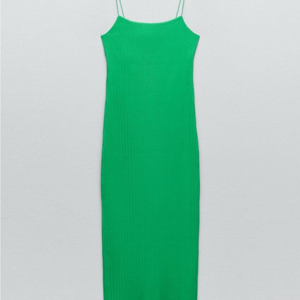 Zara Strapless Green Midi Dress